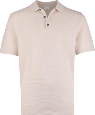 Profuomo Polo beige Profuomo korte mouw 3 knoopjes normale fit