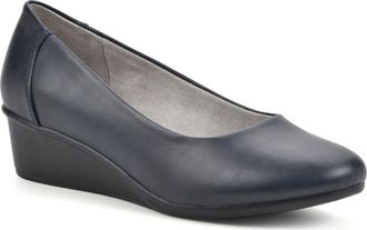 White Mountain Boldness Wedge Pump in Navy/Smooth at Nordstrom Rack, Size 6.5 M