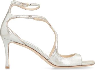 Jimmy Choo London Leren Sandalen met Verstelbare Enkelband - Dames - Sandalen met hakken - Geel - 36 EU - Leer - Schoenen