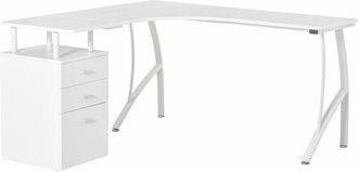 HOMCOM Homcom - Escritorio Esquinero Para Computadora Escritorio En Forma De L Con 3 Cajones Mesa De Ordenador Moderna Para Oficina Estudio 143,5x143,5x76 Cm