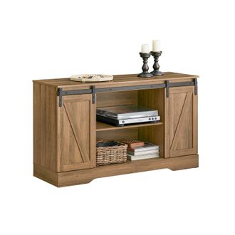 SoBuy Aparador Recibidor Con Puerta Corrediza De Granero Armario De Almacenamiento Mueble Para Entrada 120 X 40 X 70 Cm Fsb60-br Sobuy Es