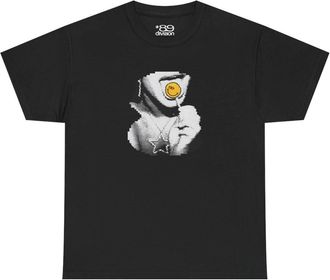 Generic Acid House Smiley Lollipop T-Shirt | 90s Rave Club Culture Graphic Tee by 89 Division (UK, Alpha, M, Regular, Regular) Black