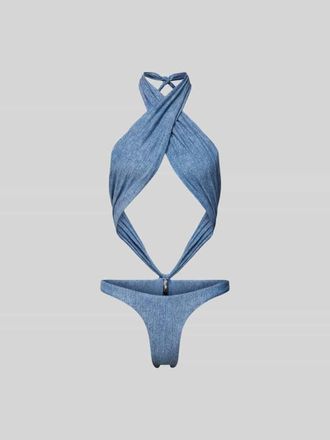 Rotate Badeanzug mit Neckholder in Blau, Gr&ouml;&szlig;e L
