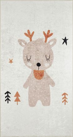 Nazar Rugs Alfombra infantil con motivo de renos 80x150