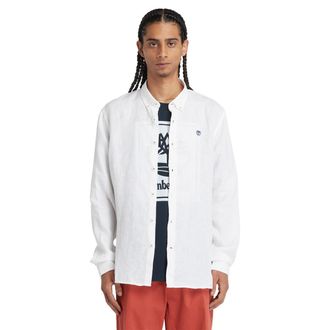 Timberland Langarmhemd TIMBERLAND, Herren, Gr. XXL, N-Gr, weiss (wei&szlig;), Obermaterial: 100% Leinen, Hemden Langarmhemd