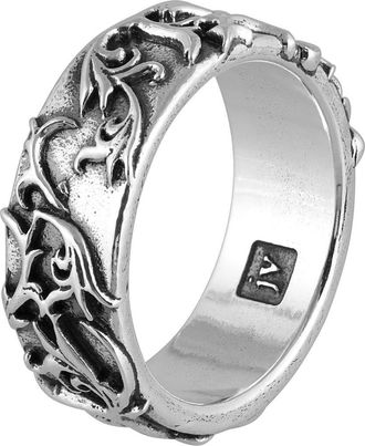John Varvatos Mens Gothic Band Ring in Silver at Nordstrom, Size 10