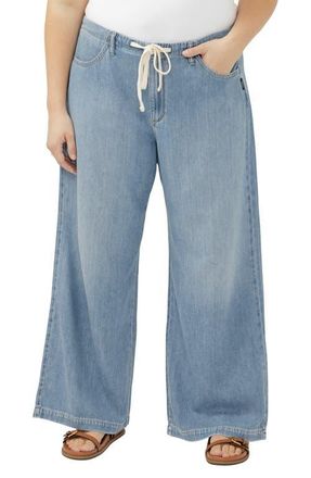 Silver Jeans Co Beach Wide Leg Drawstring Jeans in Ventura at Nordstrom, Size 22W X 30