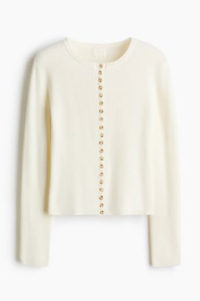 H&M Gerippter Cardigan - White