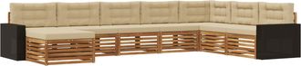 vidaXL Conjunto De Sof&aacute;s De Exterior 8 Uds. Natural Y Beige Vidaxl