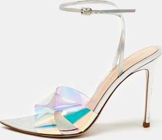 Gianvito Rossi Multicolor Iridescent Leather And Pvc Plexi Stark Sandals