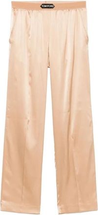Tom Ford Geweven Broek - Dames - Broeken - Beige - Maat: L Zijde