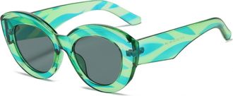 Generic Large Frame Womens Beach Sunglasses Mens Shopping Vacation Driving Sun Glasses(Green)