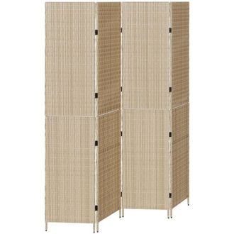 vidaXL Vidaxl - Separador De Habitaciones Beige 196 X 200 Cm Rat&aacute;n Sint&eacute;tico