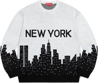 SUPREME New York Sweater Black White SUP-SS20-048
