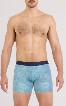 Saxx Smooth Luxe Micro Modal Boxer Briefs in Exotica-Ashley Blue at Nordstrom, Size Xx-Large
