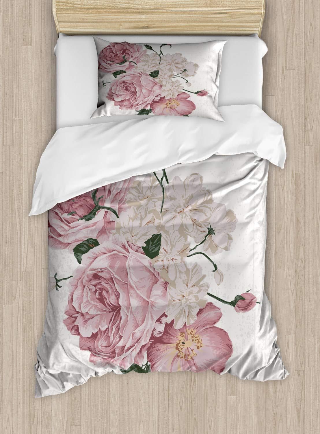 Modern Threads Mikrofaser-Bettwäsche-Set 'Rose Queen' – Inkl. Bettlaken, Spannbetttuch & Kissenbezüge, Weich & Atmungsaktiv