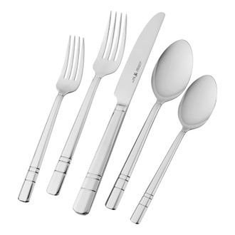 J.A. Henckels International Madison Square 65-piece Flatware Set,18/10 Stainless Steel, Silver