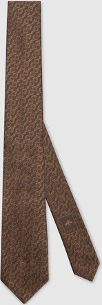 Gucci Silk Jacquard Tie, Brown, Silk