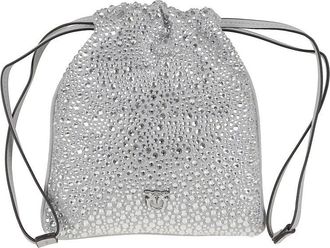 Pinko Rhinestone-Embellished Drawstring Shoulder Bag