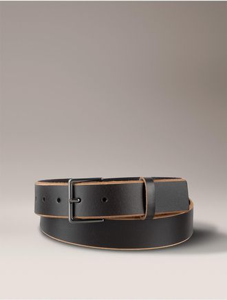 Calvin Klein Mens Raw Edge Leather Belt - Brown - XL