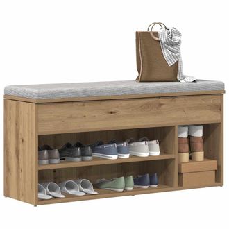 Berkfield Home Shoe Bench Artisan Oak 102x30.5x45 cm Engineered Wood in Brown