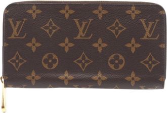 Louis Vuitton Monogram Beige Brown Coated Canvas Long Wallet (Bi-Fold) (Pre-Owned)