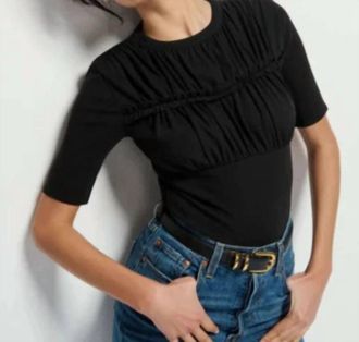 Nation Ltd Lila Rouched Bust Tee In Jet Black