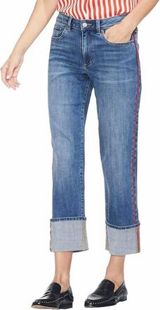 Vince Camuto Womens Cuffed Straight Leg Jeans In Spectrum Blue