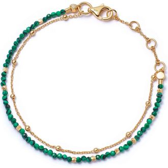 Astley Clarke Gold Fine Biography Malachite Bracelet at Nordstrom, Size 7.5