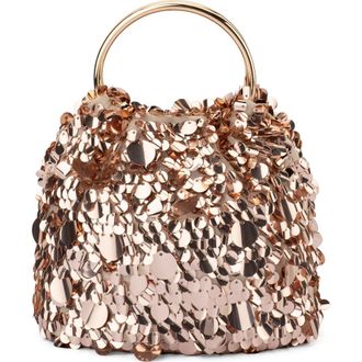 Olga Berg Vera Sequin Top Handle Bag in Blush at Nordstrom