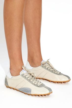 Maison Margiela Leather Sports Shoes, Womens, Cream