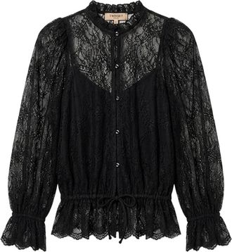Twinset Blouses - Dames - Blouses - Zwart - L - Overhemden