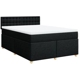 vidaXL Vidaxl - Cama Box Spring Con Colch&oacute;n Tela Negro 160x200 Cm