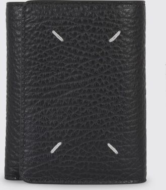Maison Margiela Portafoglio Tri-Fold in pelle martellata con Four Stitches