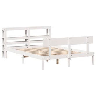 Berkfield Home Beautiful Bed Frame Frame White 120x190 cm Small Double Solid Woo