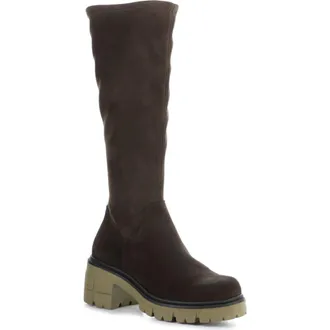 Bos. & Co. Brenna Waterproof Platform Knee High Boot in Dark Brown/Brown/Khaki at Nordstrom Rack, Size 10-10.5Us / 41Eu