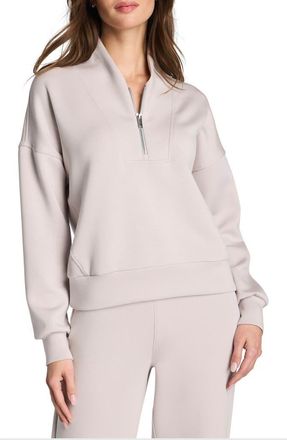 Spanx AirEssentials Shawl Collar Quarter Zip Sweatshirt in French Grey at Nordstrom, Size X-Small