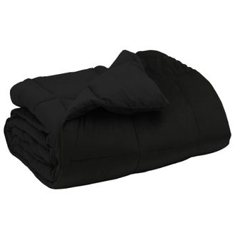 vidaXL Edred&oacute;n De Invierno Acolchado Negro 135 X 200 Cm Microfibra Vidaxl