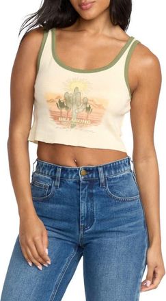 Billabong Sunset Break Tipped Cotton Graphic Tank in Butter at Nordstrom, Size Medium