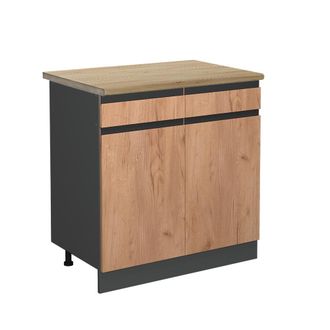 Vicco Mueble Bajo De Cocina R-line, Roble Dorado, 80 Cm, Et Roble
