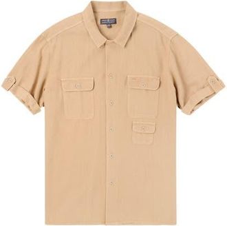 Amundsen & Scott Travellers Linen SS Mens in Khaki at Nordstrom, Size Xx-Large
