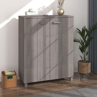 vidaXL Vidaxl - Zapatero Hamar Madera Maciza Pino Gris Claro 85x40x108 Cm