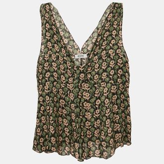 Moschino Moschino Cheap and Chic Multicolor Floral Printed Silk Sleeveless Top L