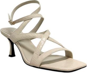 Shushop Gilda Ankle Strap Sandal in Bone Croco at Nordstrom, Size 8.5