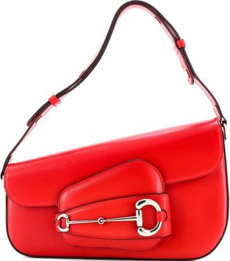 Gucci Horsebit 1955 Asymmetric Leather Small shoulder bag - Rood