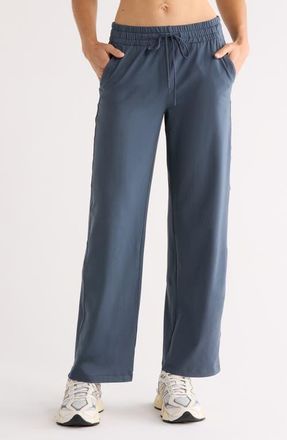 Zella Move In Mid Rise Straight Leg Sweatpants in Navy Armada at Nordstrom, Size X-Large