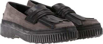 Tod's Womens Grey/Black Loafer, Size 7