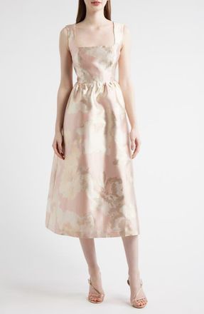 Anne Klein Metallic Floral Print Party Dress in Blossom Multi at Nordstrom, Size 12