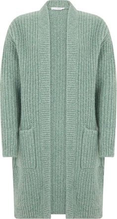 Fedeli Lange Cardigan - Dames - Cashmere truien - Groen - M - Kasjmier - Truien & Vesten