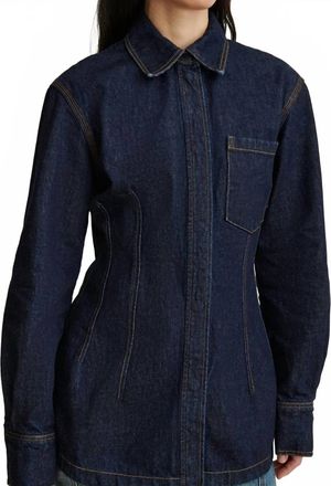 Rachel Comey Filt Denim Top In Raw Wash